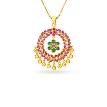 Ritzy Ruby and Emerald Gold Pendant