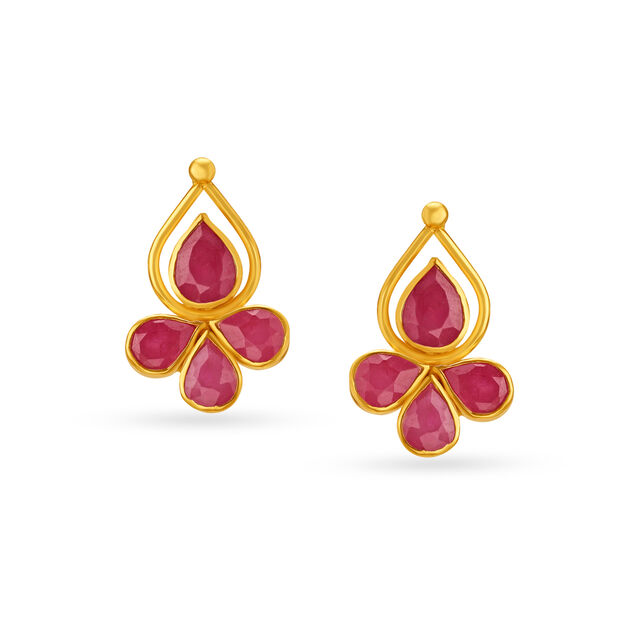 Chic Ruby Stud Earrings 