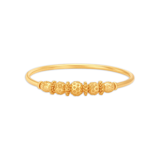 Fancy Round Gold Bangle 