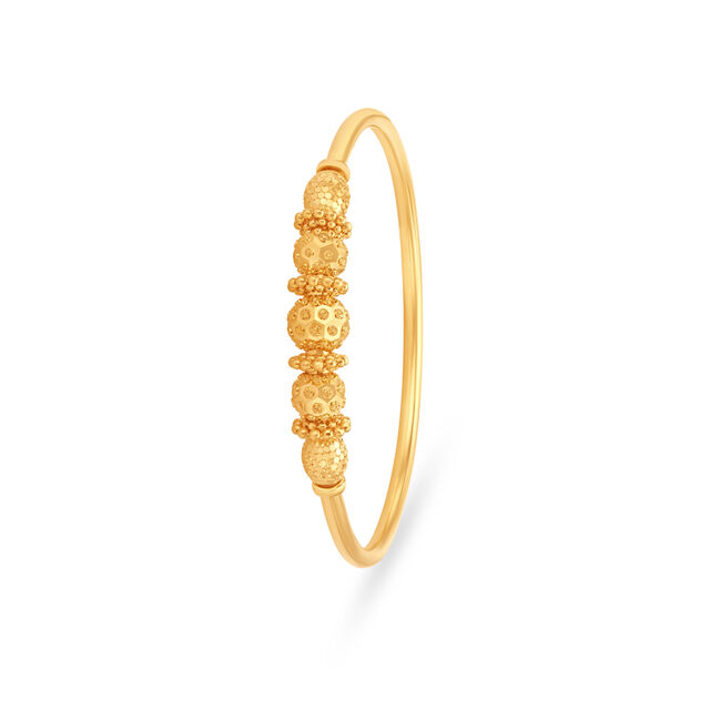 Fancy Round Gold Bangle 2