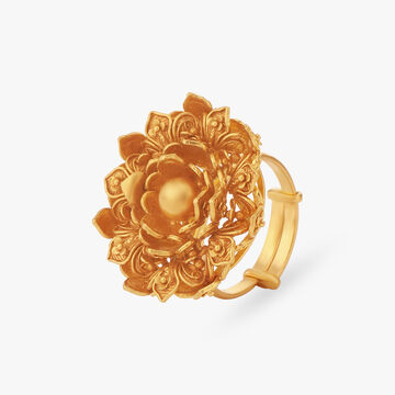 Floral Radiance Adjustable Finger Ring