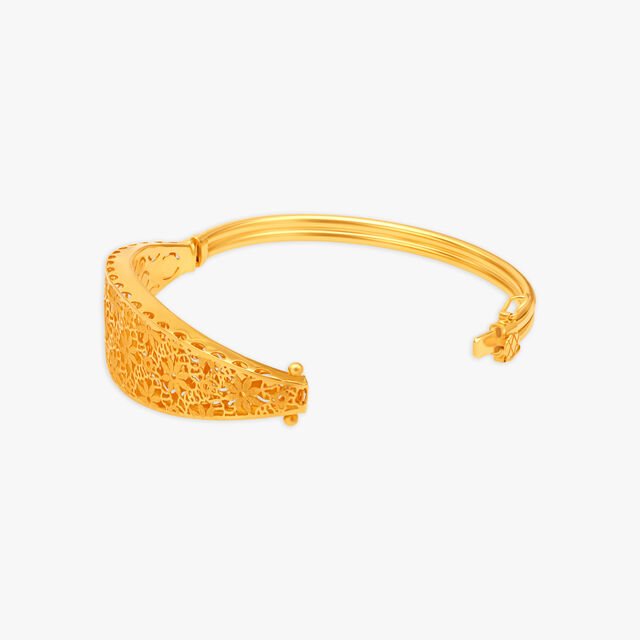 Floral Elegance Gold Bangle 2