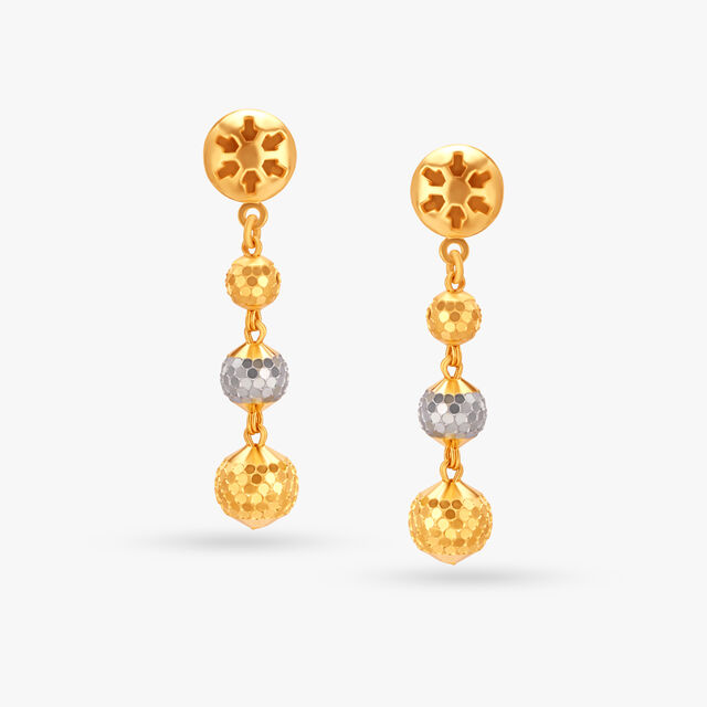 Brilliant Dual Toned Drop Earrings,,hi-res 