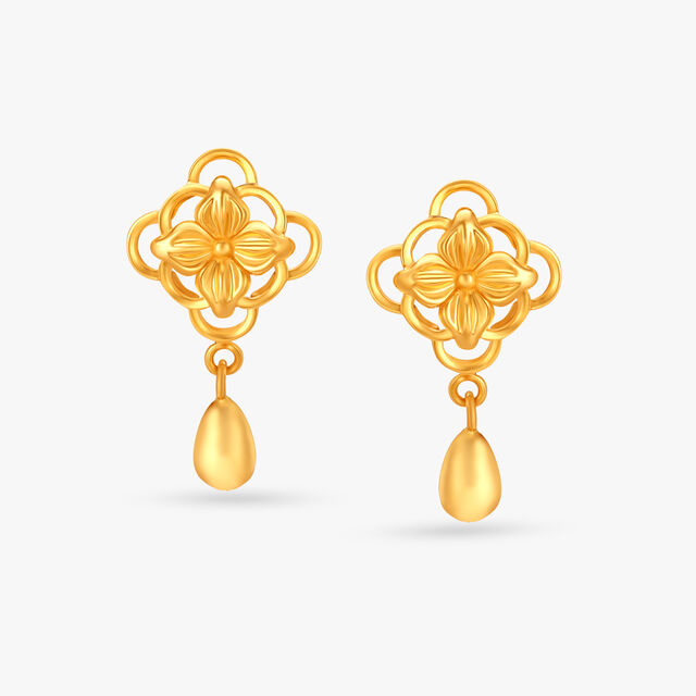 Dazzling Floral Drop Earrings,,hi-res