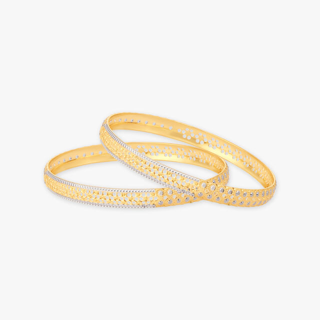 Sparkling Serenity Gold Bangles