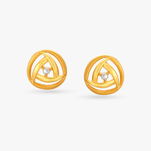 Chic Dual Tone Stud Earrings 
