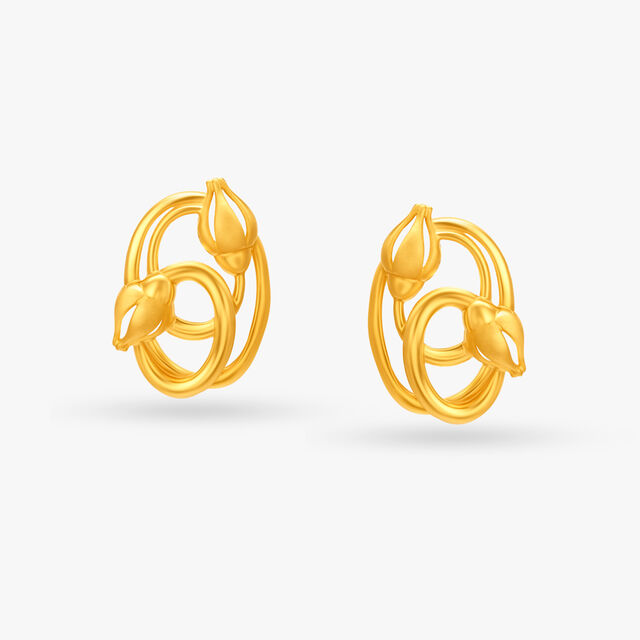Crossover Leaves Stud Earrings 