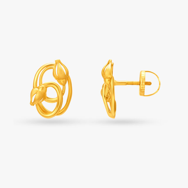 Crossover Leaves Stud Earrings 2