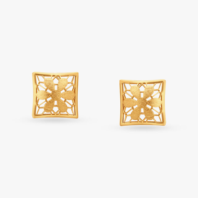 Jaunty Grace Floral Stud Earrings 