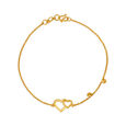 Winsome Dual Heart Gold Bracelet,,hi-res 