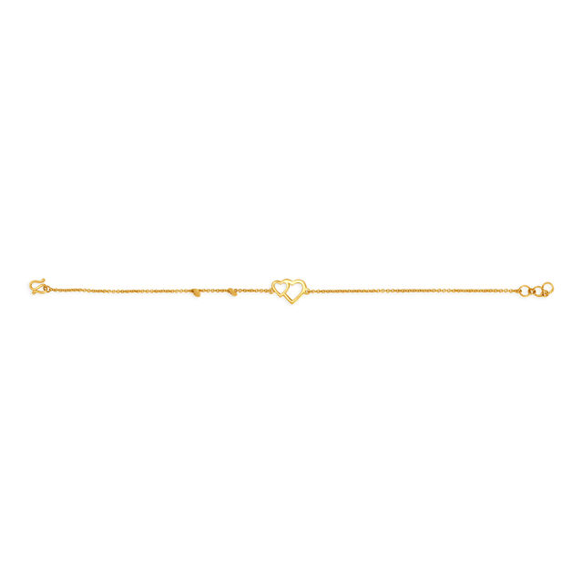 Winsome Dual Heart Gold Bracelet,,hi-res 2
