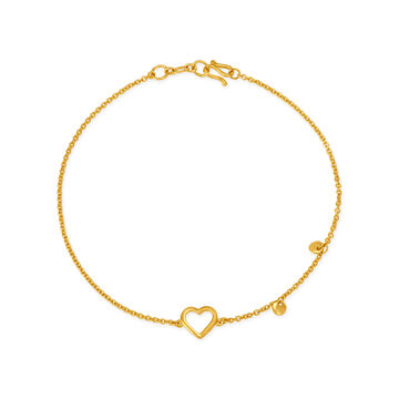 Dazzling Heart Design Gold Bracelet