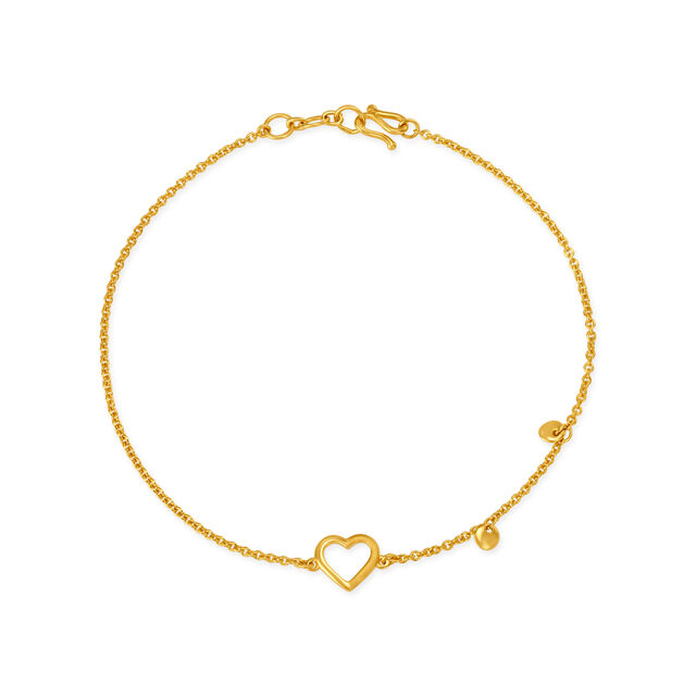 Dazzling Heart Design Gold Bracelet