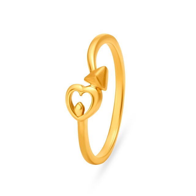 Arrow And Heart Gold Finger Ring,,hi-res