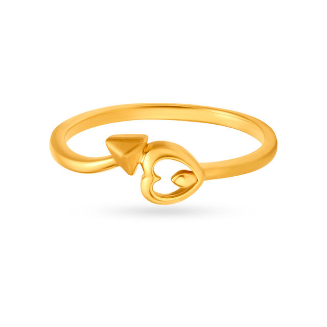 Arrow And Heart Gold Finger Ring,,hi-res