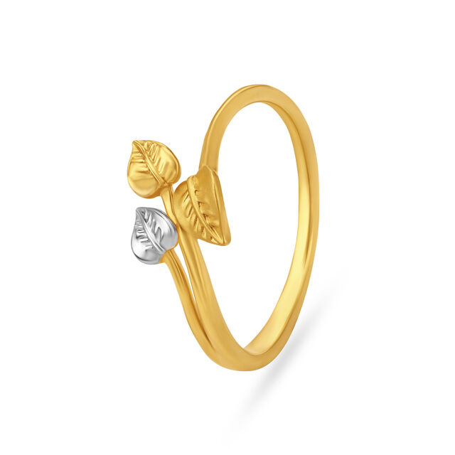 Triple Leaf Gold Finger Ring,,hi-res