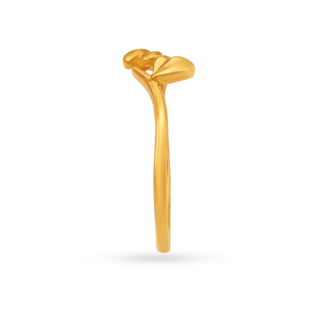 Heart Shaped Leaf Gold Finger Ring