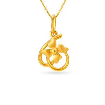 Modern Floral Gold Pendant