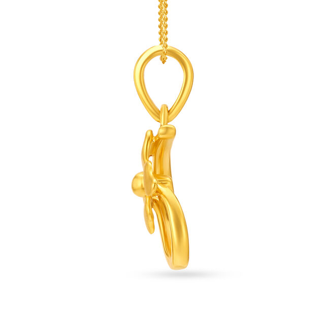 Modern Floral Gold Pendant 2