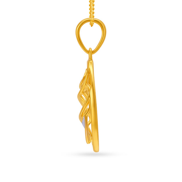 Oval Teardrop Motif Gold Pendant 2