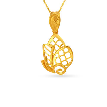 Contemporary Fish Pattern Gold Pendant