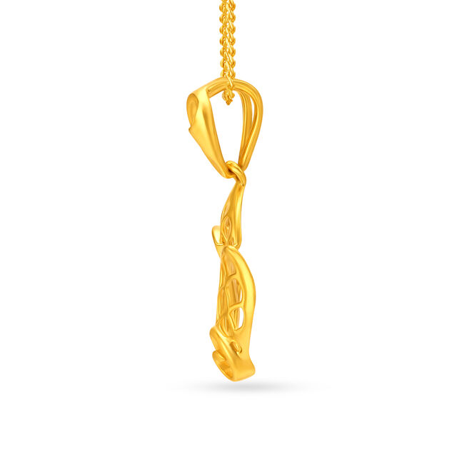 Contemporary Fish Pattern Gold Pendant 2