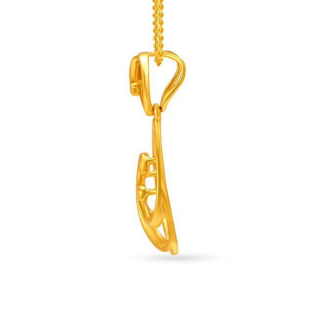Fancy Teardrop Motif Gold Pendant 2