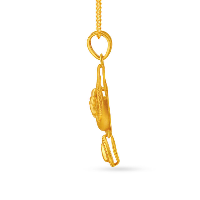 Teardrop And Floral Gold Pendant 2