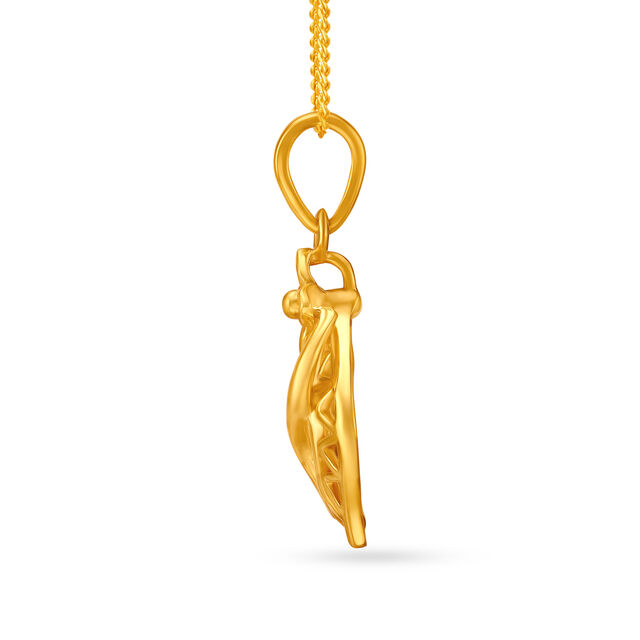 Voguish Floral And Leaf Gold Pendant 2