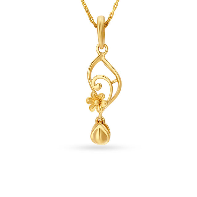 Splendid Floral Motif Gold Pendant 
