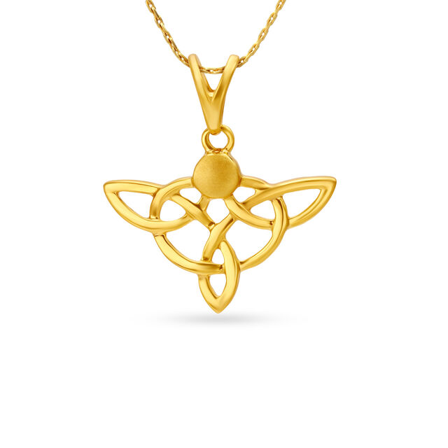 Aesthetic Abstract Pattern Gold Pendant 