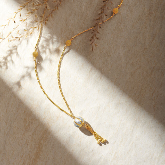 Bead and Tassels Diamond Pendant with Chain,,hi-res