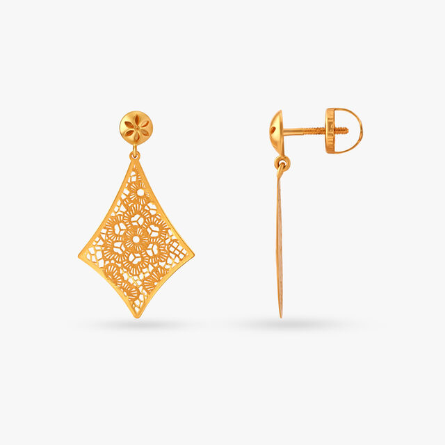 Stylish Jali Drop Earrings,,hi-res