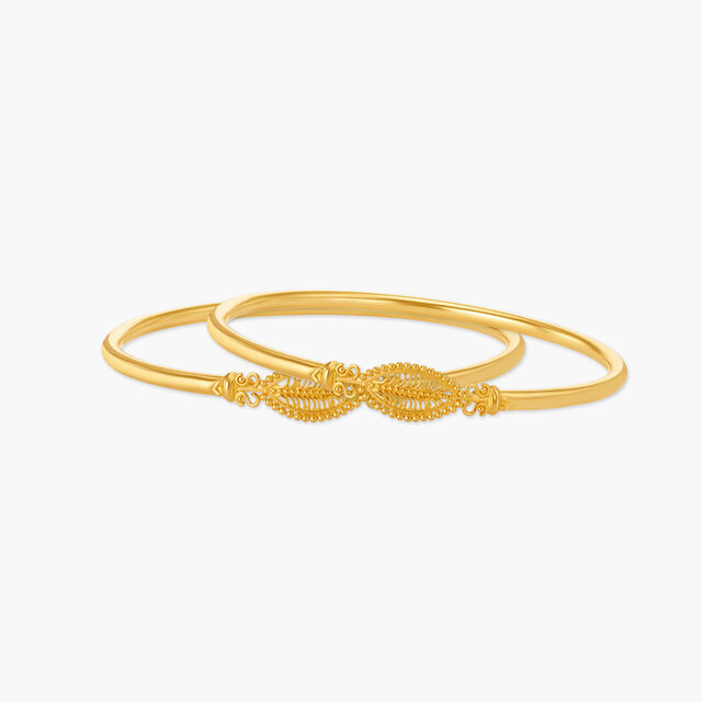 Charming Leaf Bangle,,hi-res