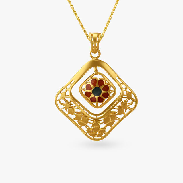 Geometric Pendant and Earrings Set 4