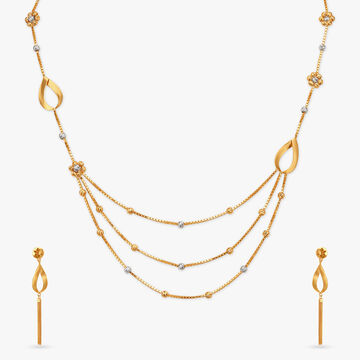 Elegant Multi-Layered Gold Necklace Set