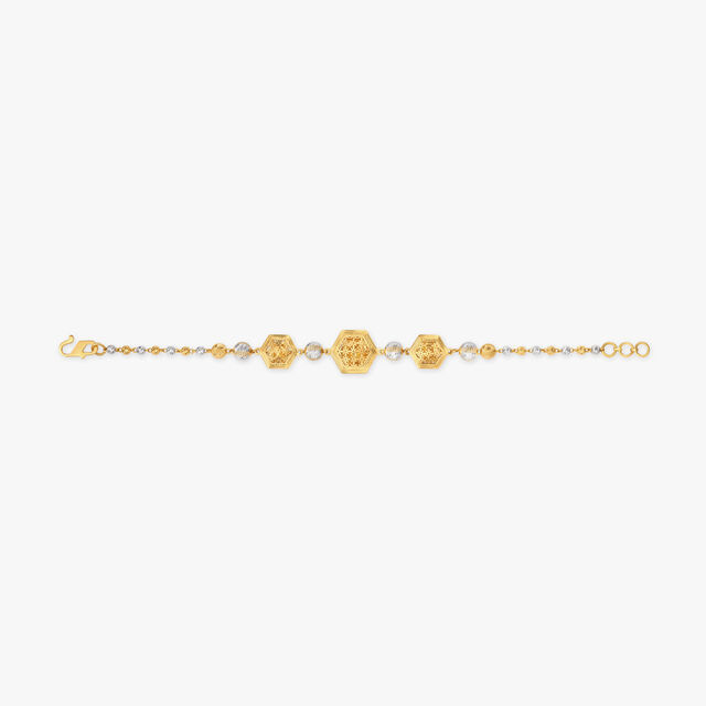 Sculpted Gold Charm Bracelet 3