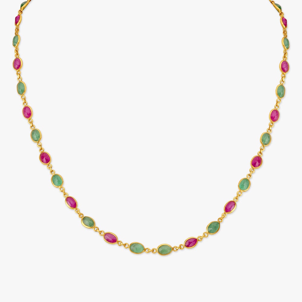 Tanishq ruby and emerald necklace top