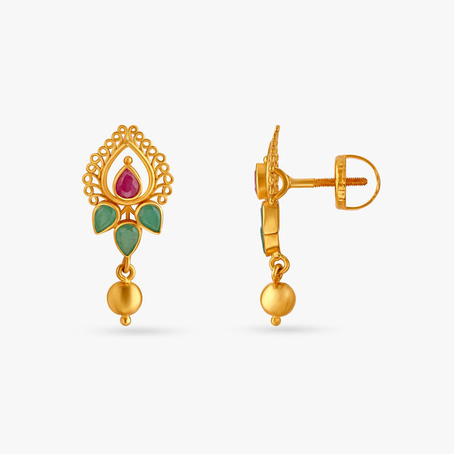 Alluring Emerald and Ruby Drop Earrings 2