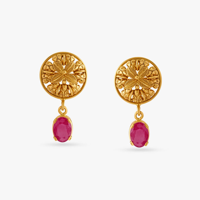 Glinting Ruby Drop Earrings 