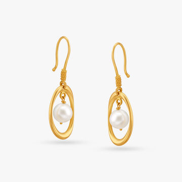 Minimal Pearl Hoop Earrings