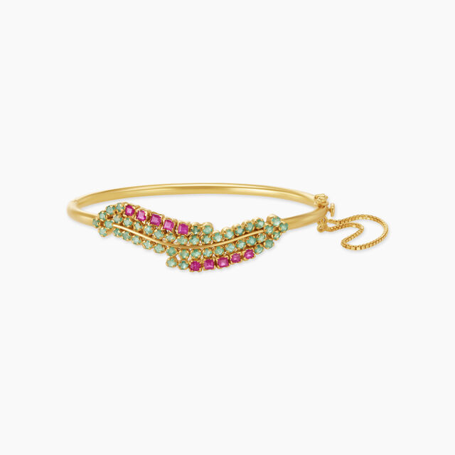 Exquisite Vibrant Ruby and Emerald Bangle 3