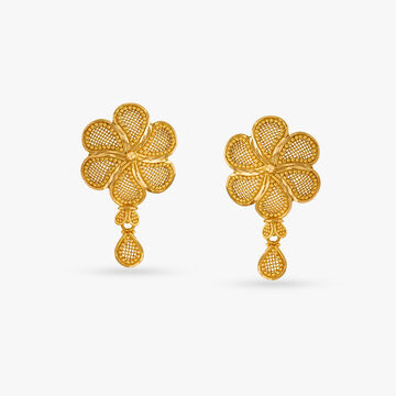Ornate Flower Drop Earrings