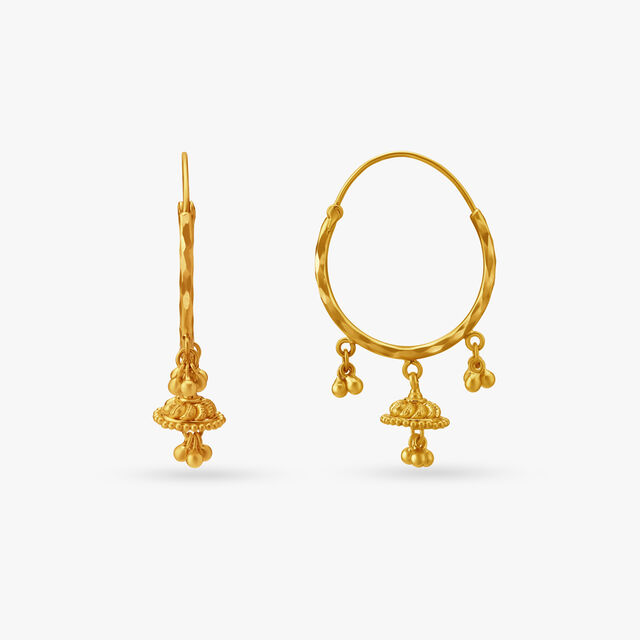 Dainty Rajkot Bali Hoop Earrings,,hi-res