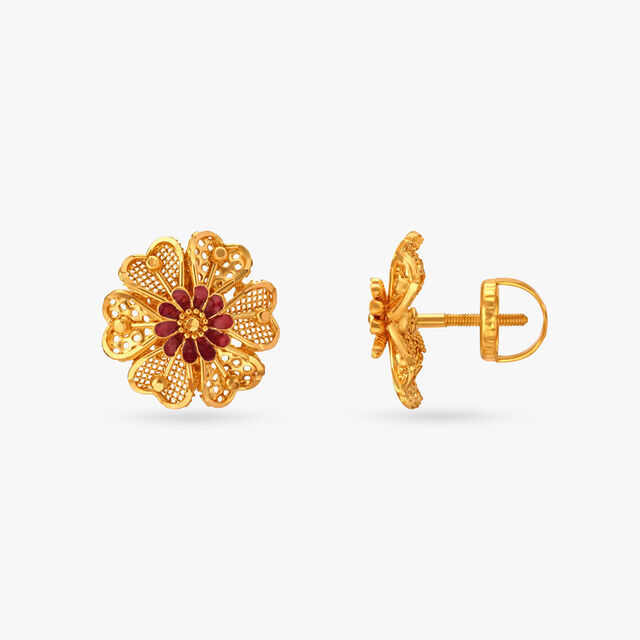 Mesmerising Floral Stud Earrings,,hi-res 2