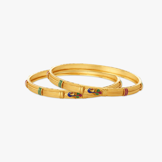Vibrant Peacock Bangle,,hi-res
