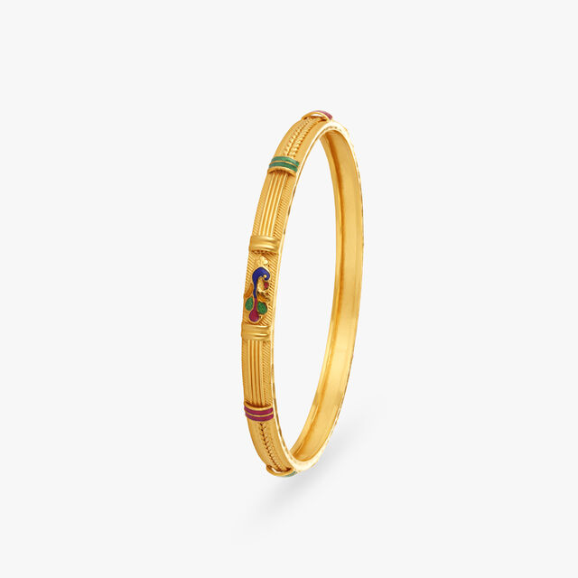 Vibrant Peacock Bangle,,hi-res