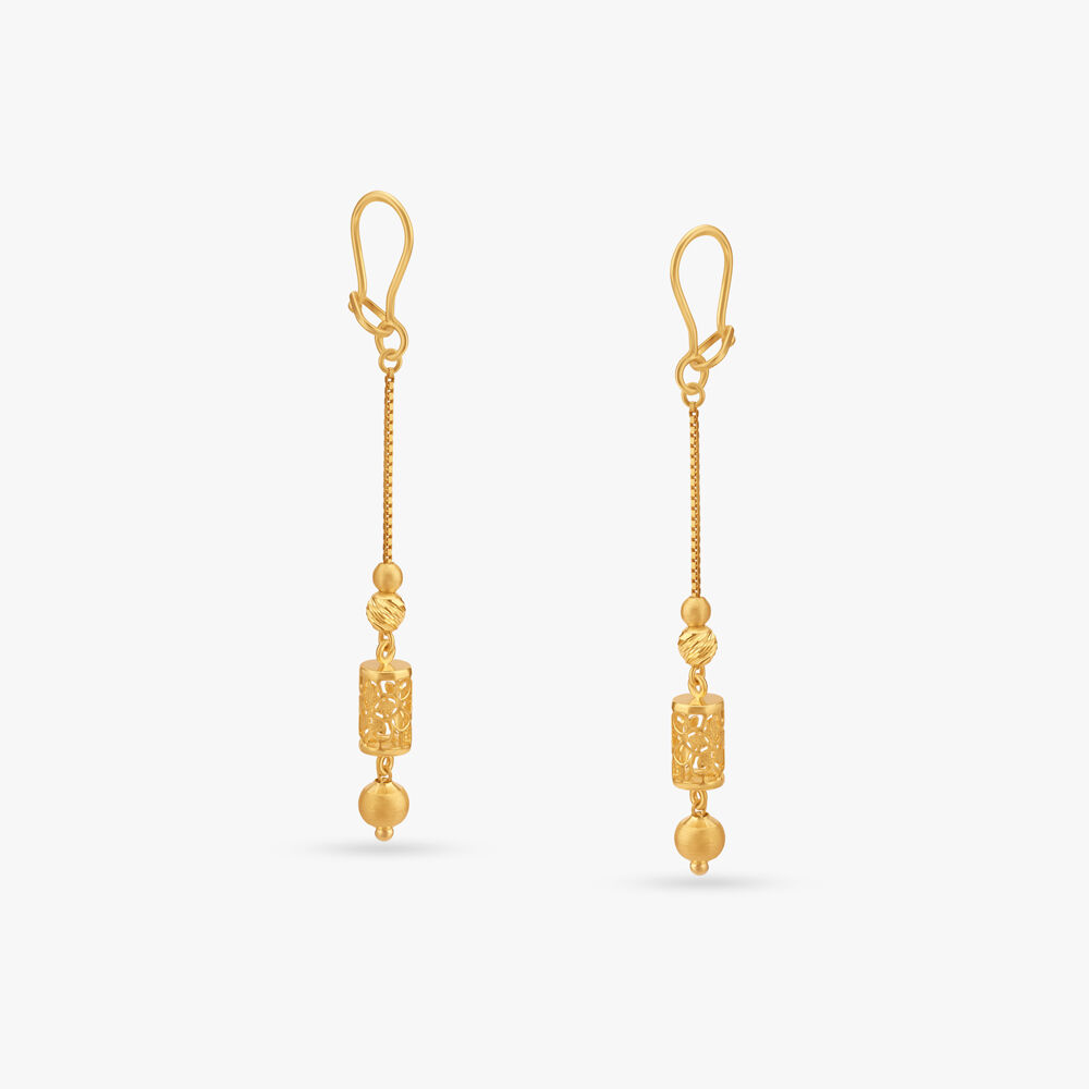 Buy Sleek Beaded Hoop Earrings at Best Price Tanishq US