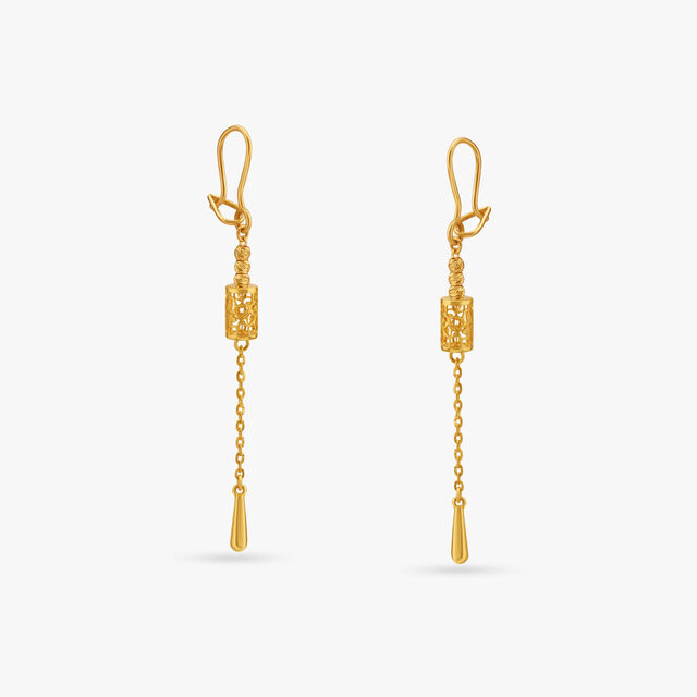 Slender Beaded Hoop Earrings