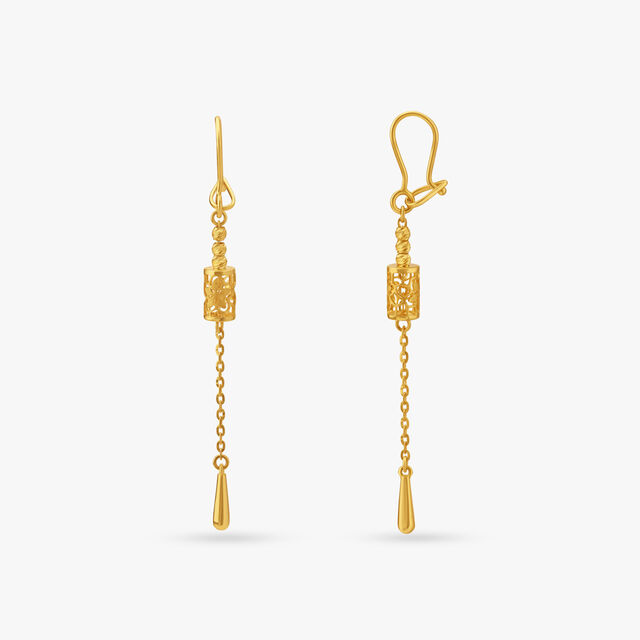 Slender Beaded Hoop Earrings